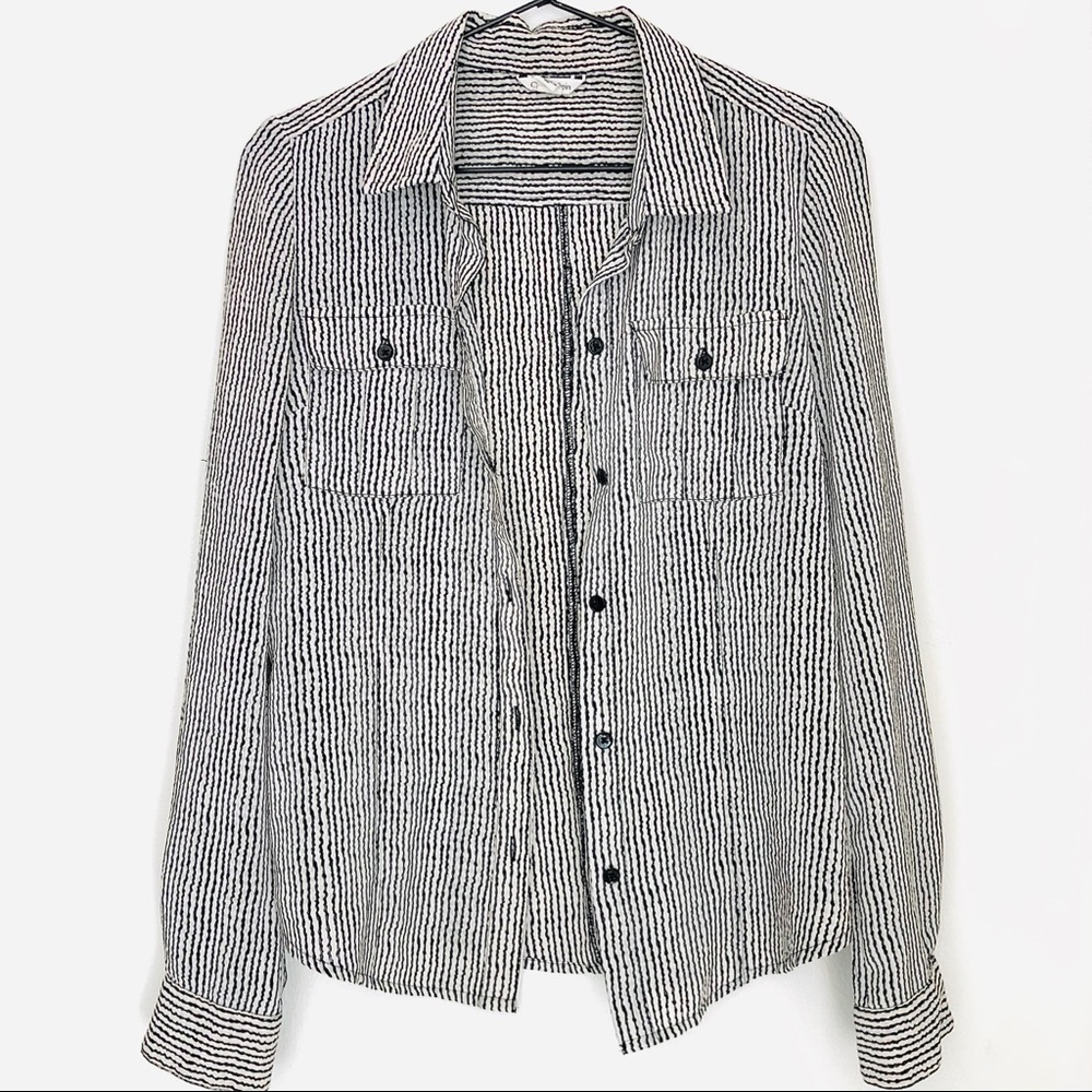Calvin Klein black striped button down shirt